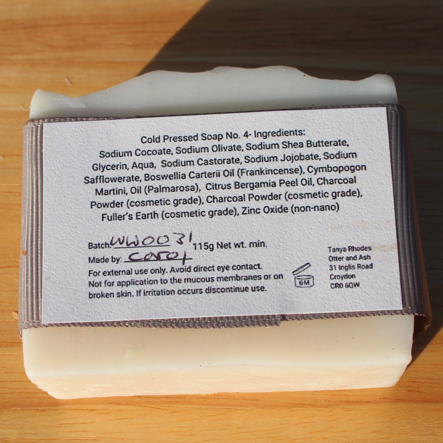 Willow Wish Organic Vegan Soap No.4 Charcoal and Bergamot